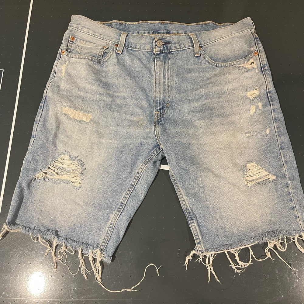 LEVI STRAUSS 511 distressed cutoff acid wash shorts men’s size 38 Excellent cond